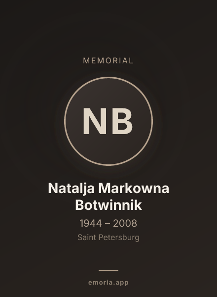 Memorial portrait of Natalja Markowna Botwinnik