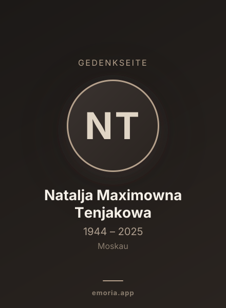 Gedenkportrait von Natalja Maximowna Tenjakowa