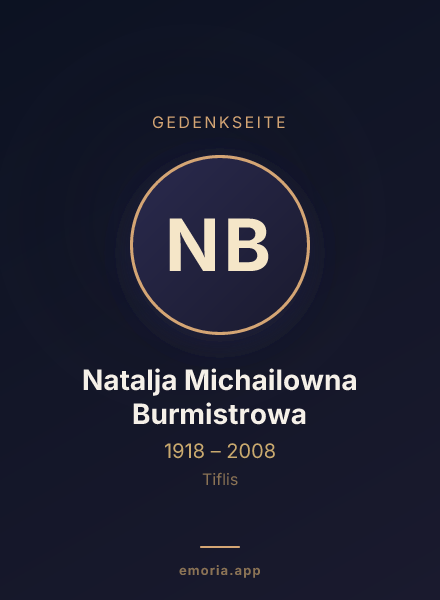 Gedenkportrait von Natalja Michailowna Burmistrowa