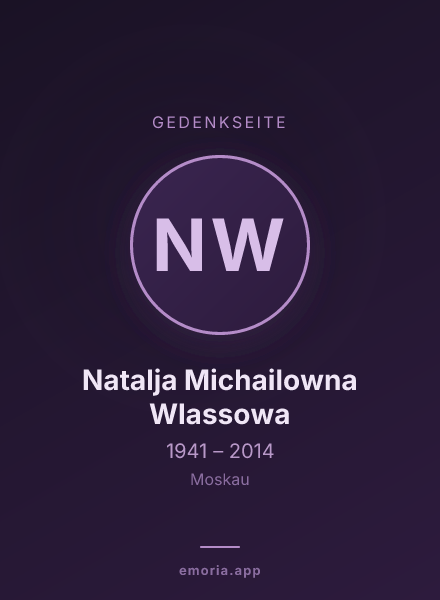 Gedenkportrait von Natalja Michailowna Wlassowa