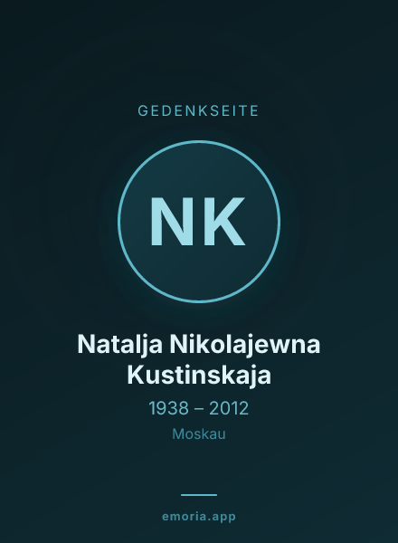 Gedenkportrait von Natalja Nikolajewna Kustinskaja