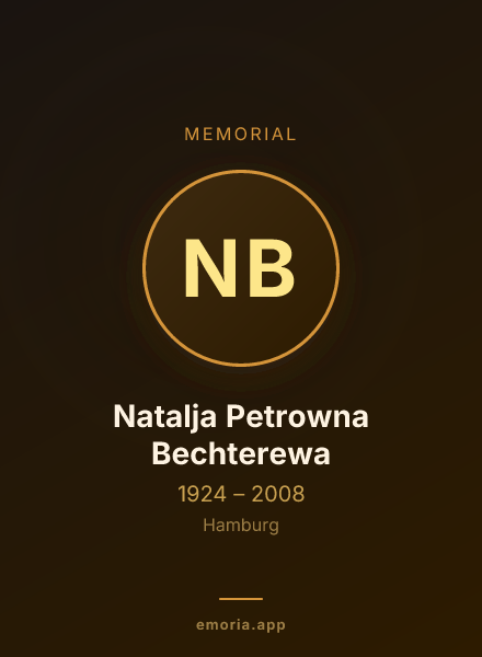 Memorial portrait of Natalja Petrowna Bechterewa