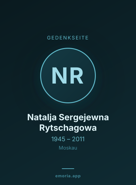 Gedenkportrait von Natalja Sergejewna Rytschagowa