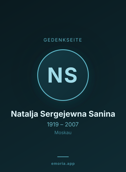 Gedenkportrait von Natalja Sergejewna Sanina