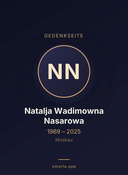 Gedenkportrait von Natalja Wadimowna Nasarowa