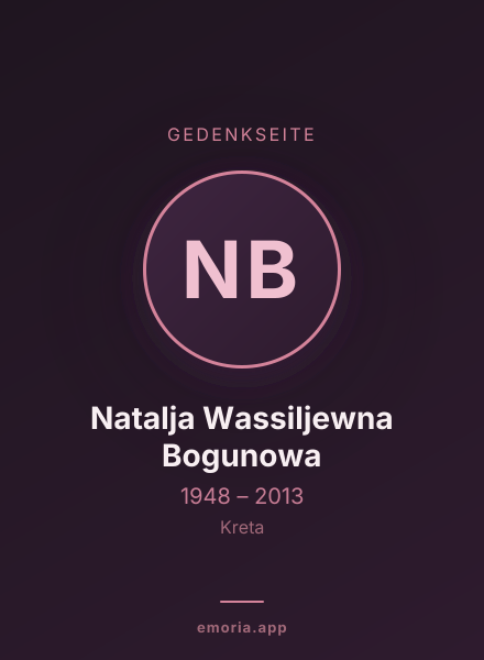 Gedenkportrait von Natalja Wassiljewna Bogunowa
