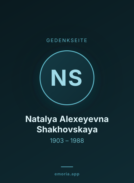 Gedenkportrait von Natalya Alexeyevna Shakhovskaya