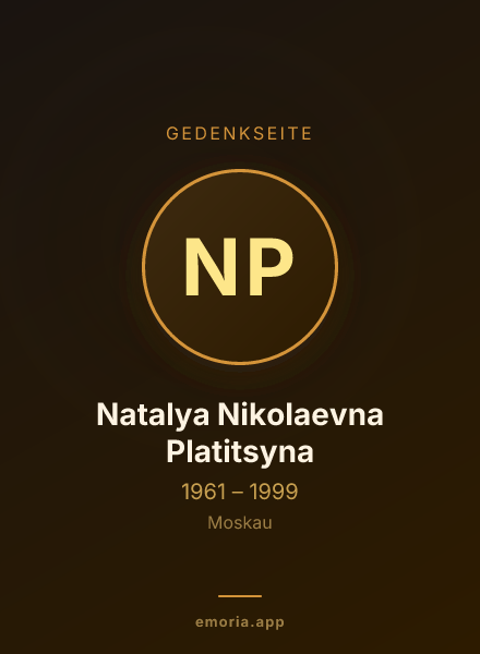 Gedenkportrait von Natalya Nikolaevna Platitsyna