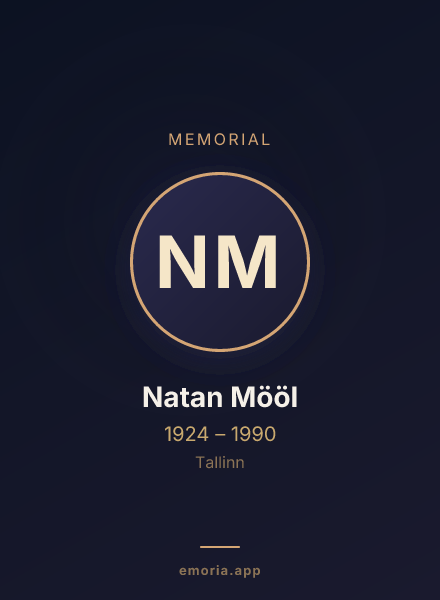 Memorial portrait of Natan Mööl