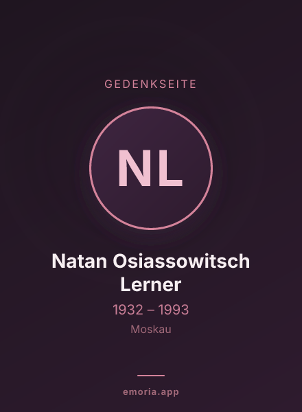 Gedenkportrait von Natan Osiassowitsch Lerner