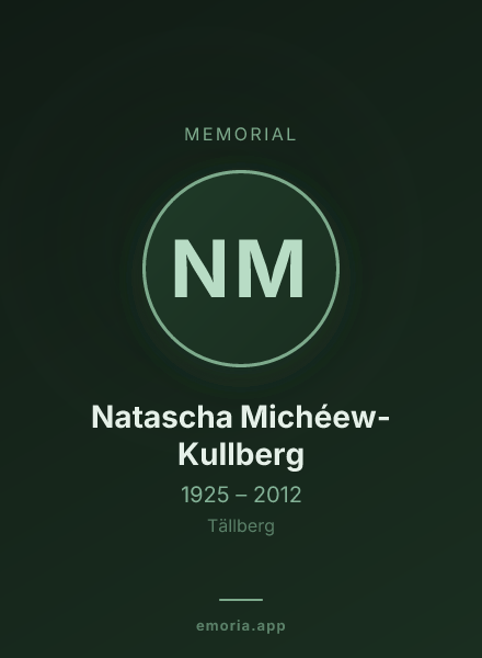 Memorial portrait of Natascha Michéew-Kullberg