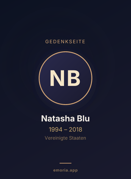 Gedenkportrait von Natasha Blu