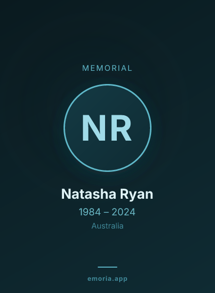Memorial portrait of Natasha Ryan
