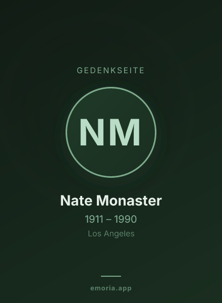 Gedenkportrait von Nate Monaster
