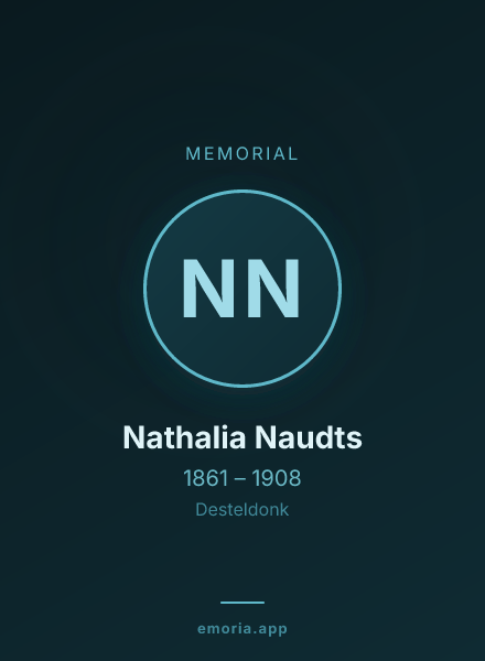 Memorial portrait of Nathalia Naudts