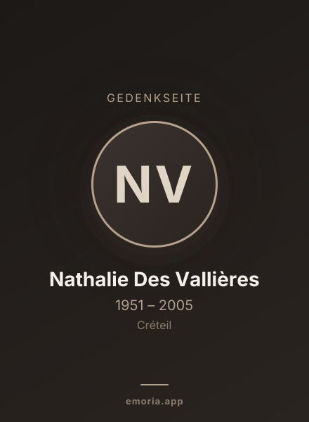 Gedenkportrait von Nathalie Des Vallières
