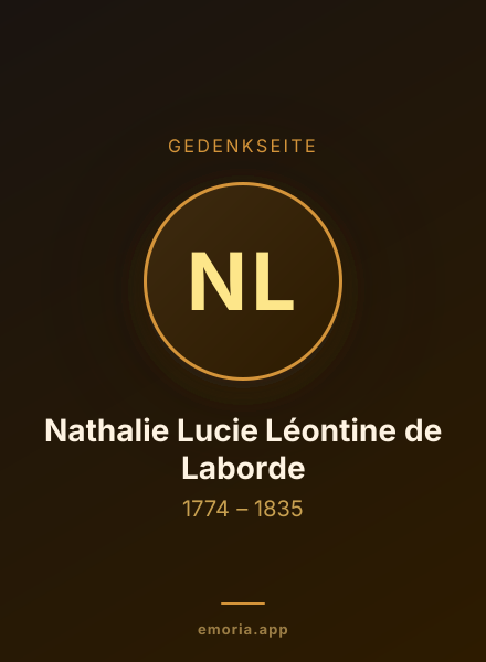 Gedenkportrait von Nathalie Lucie Léontine de Laborde