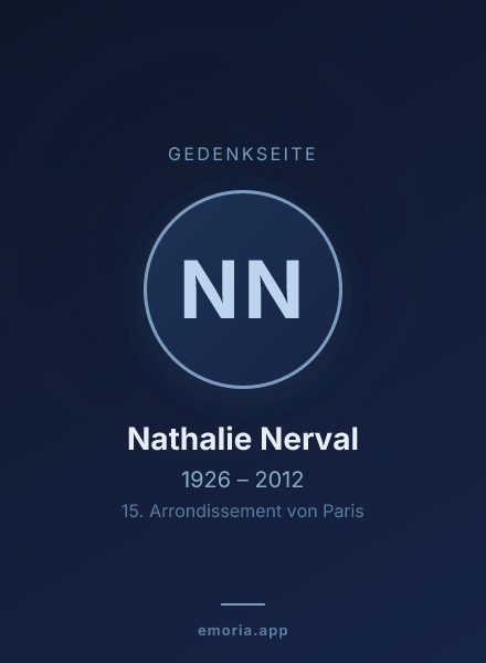 Gedenkportrait von Nathalie Nerval