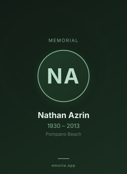 Memorial portrait of Nathan Azrin