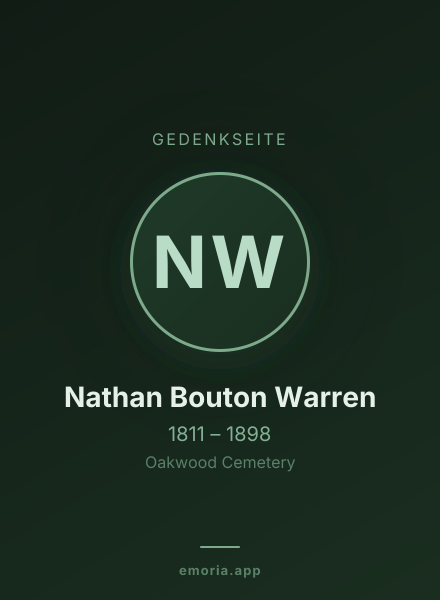 Gedenkportrait von Nathan Bouton Warren