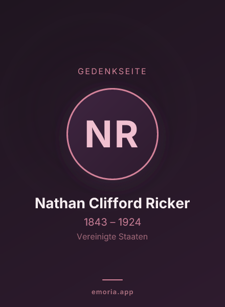 Gedenkportrait von Nathan Clifford Ricker