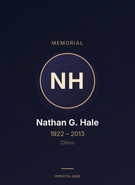 Memorial portrait of Nathan G. Hale