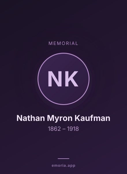 Memorial portrait of Nathan Myron Kaufman