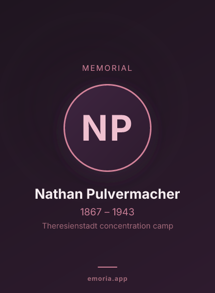 Memorial portrait of Nathan Pulvermacher
