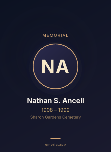 Memorial portrait of Nathan S. Ancell