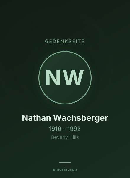 Gedenkportrait von Nathan Wachsberger
