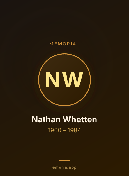 Memorial portrait of Nathan Whetten