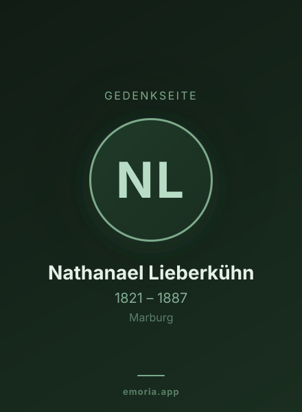 Gedenkportrait von Nathanael Lieberkühn