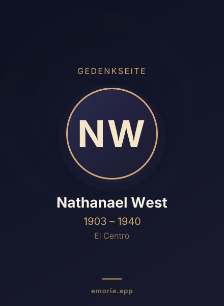 Gedenkportrait von Nathanael West