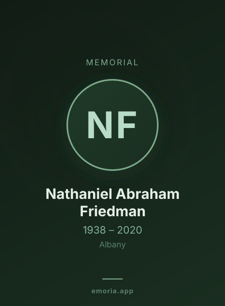 Memorial portrait of Nathaniel Abraham Friedman