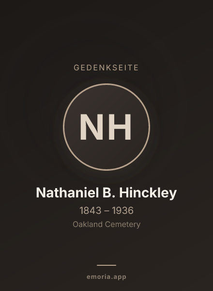 Gedenkportrait von Nathaniel B. Hinckley
