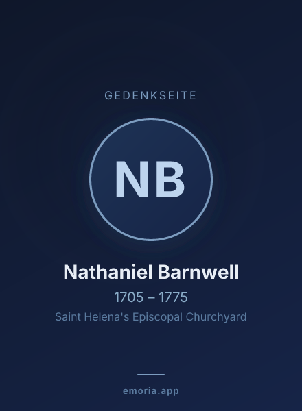 Gedenkportrait von Nathaniel Barnwell
