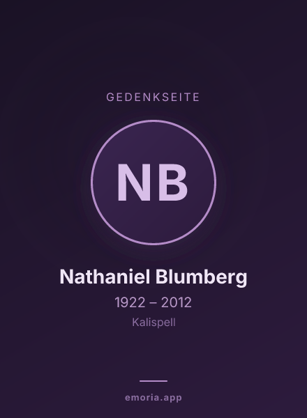 Gedenkportrait von Nathaniel Blumberg