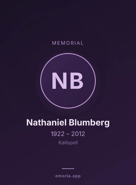 Memorial portrait of Nathaniel Blumberg