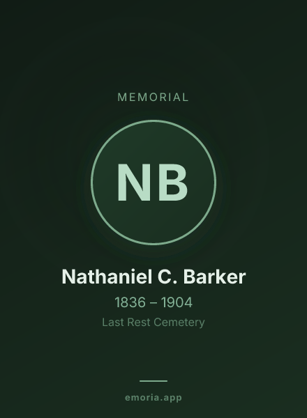 Memorial portrait of Nathaniel C. Barker