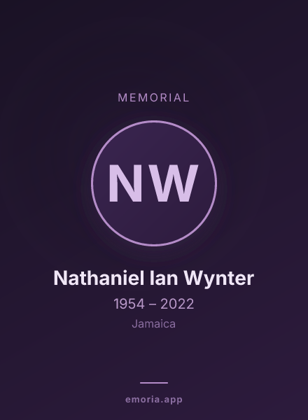 Memorial portrait of Nathaniel Ian Wynter