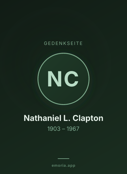 Gedenkportrait von Nathaniel L. Clapton