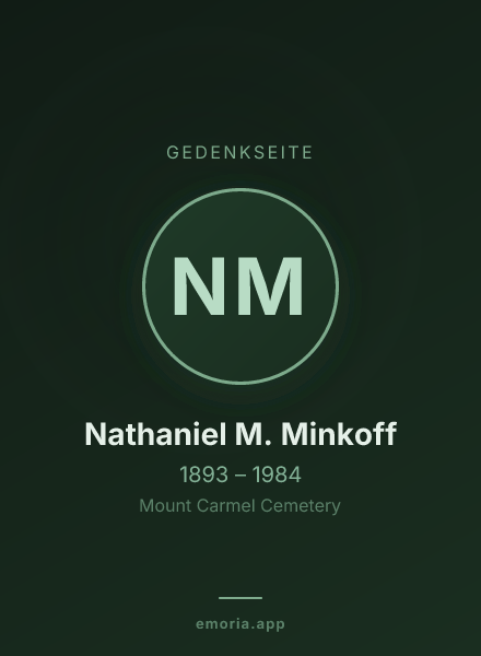 Gedenkportrait von Nathaniel M. Minkoff