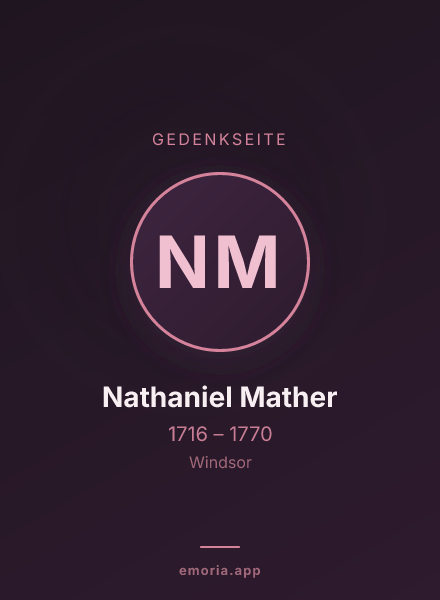 Gedenkportrait von Nathaniel Mather