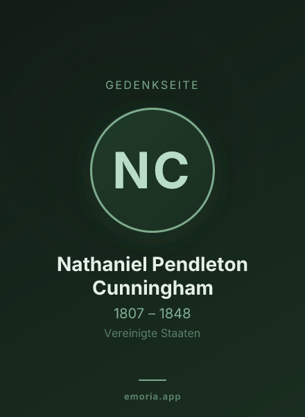 Gedenkportrait von Nathaniel Pendleton Cunningham