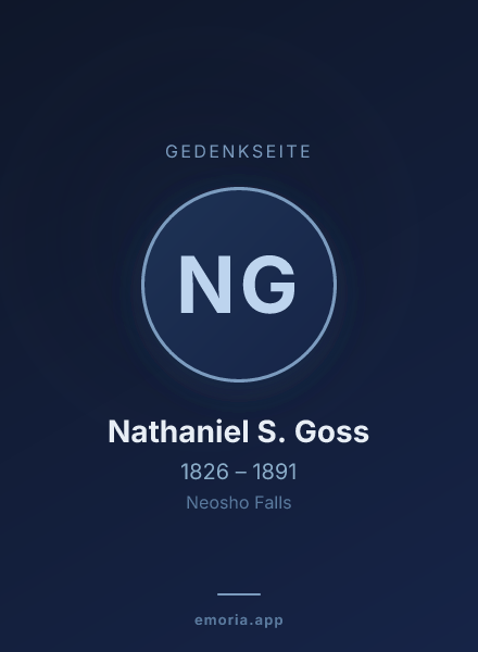 Gedenkportrait von Nathaniel S. Goss