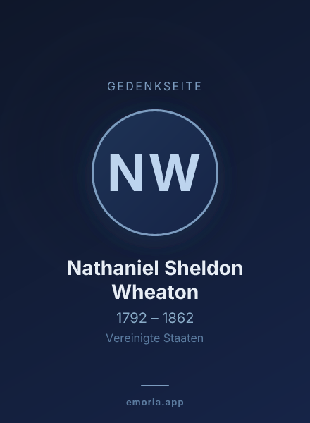 Gedenkportrait von Nathaniel Sheldon Wheaton