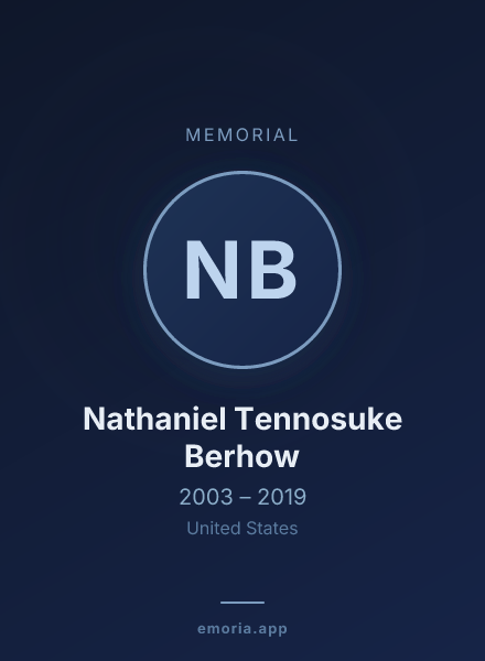 Memorial portrait of Nathaniel Tennosuke Berhow