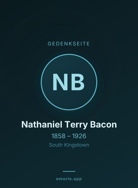 Gedenkportrait von Nathaniel Terry Bacon