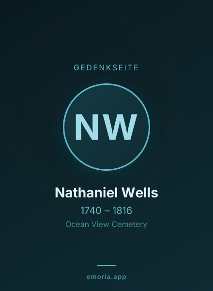 Gedenkportrait von Nathaniel Wells