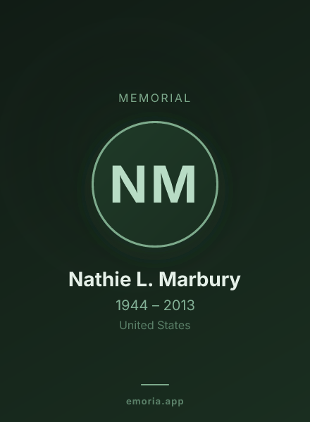 Memorial portrait of Nathie L. Marbury